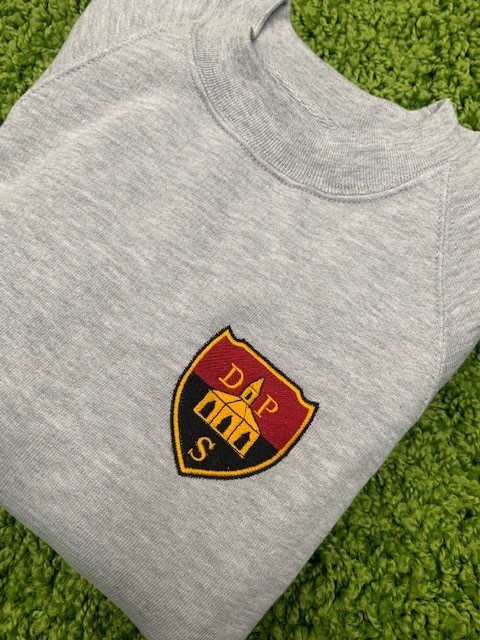 Russell Heather Grey Sweatshirt Inc Embroidered Logo